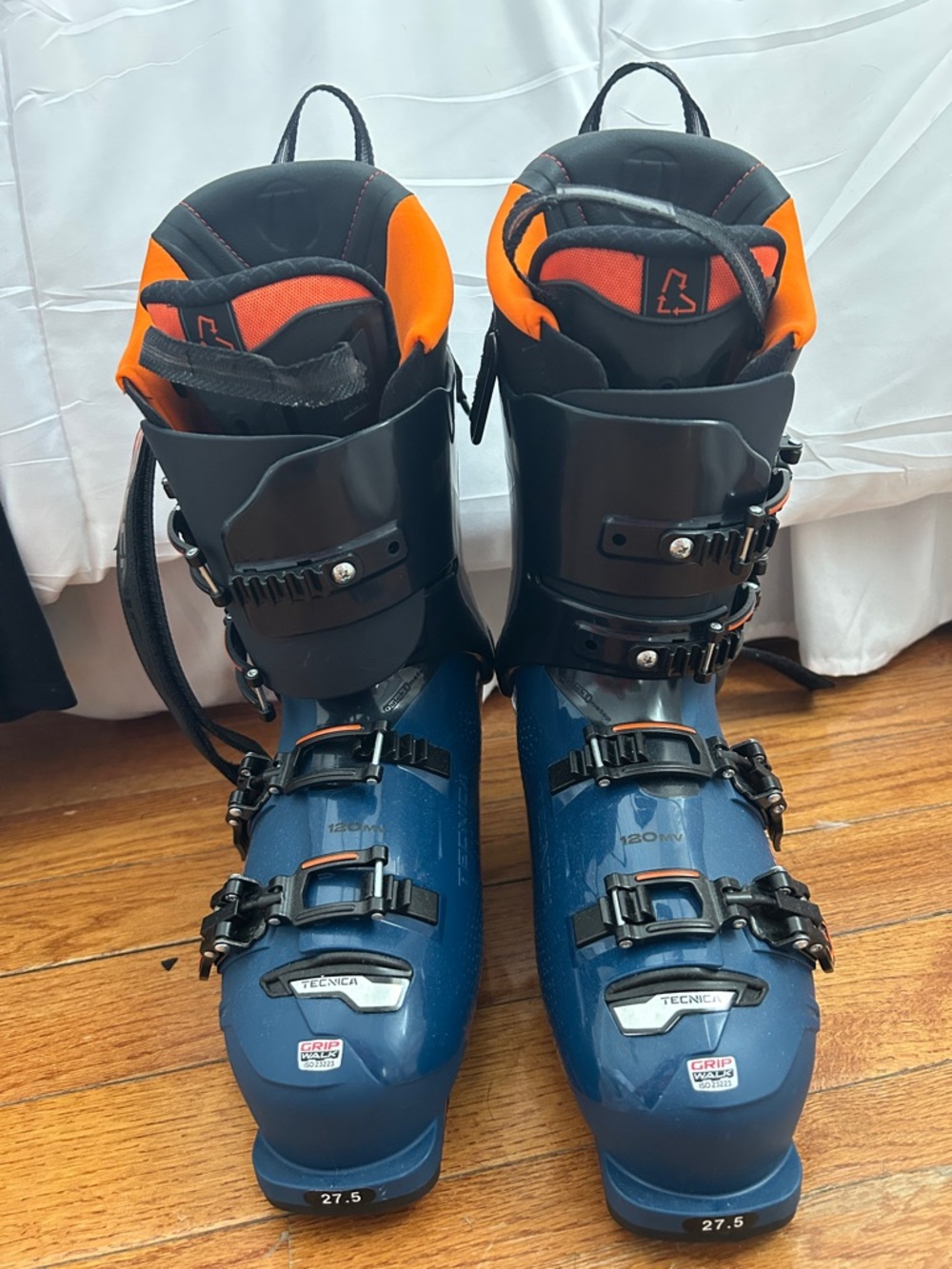 Tecnica Navy and Orange Alpine Ski Boots